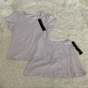 Fila Tennis Top and Skirt Set in lavender color